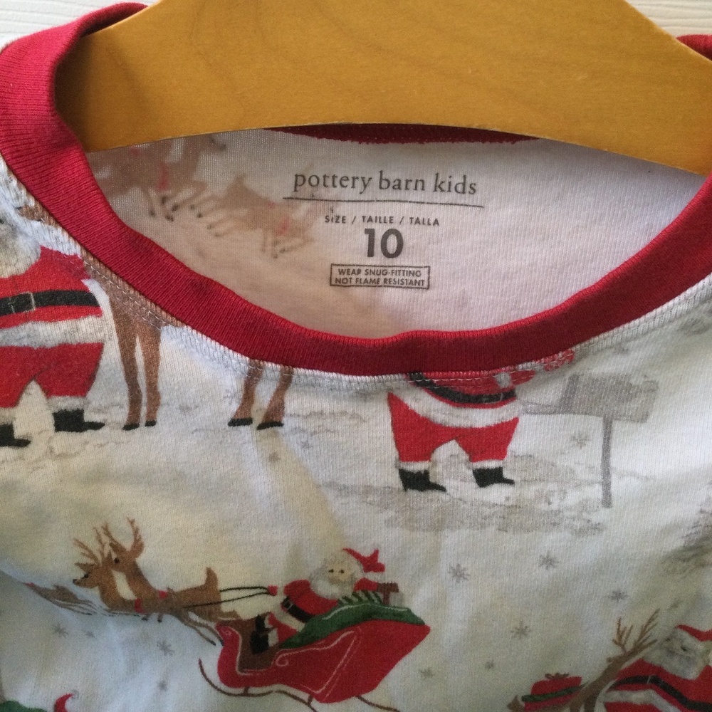 Heritage Santa Organic Cotton Kid Pajama Set Size 10 Unisex - Picture 4 of 9